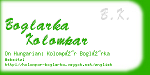 boglarka kolompar business card